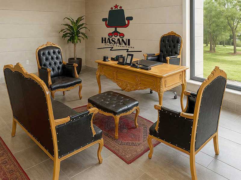 تصویر مبلمان اداری مدیریت مدل اریکا با طراحی رسمی و مدرن